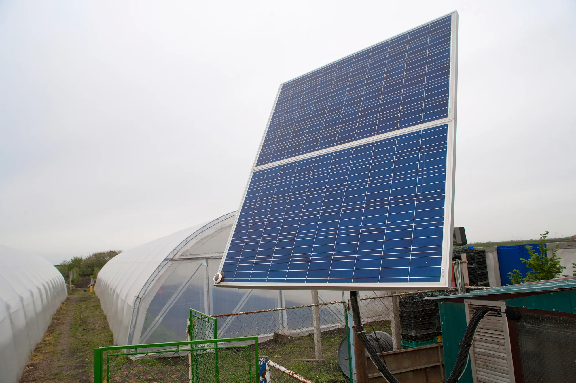 solar panel on greenhouse